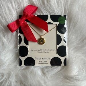 KATE SPADE The Color Spark Collection Green Joy Medallion Necklace